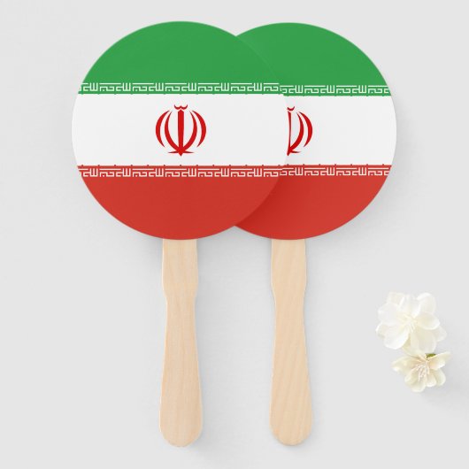 Éventail Drapeau iranien (Devant et derrière)