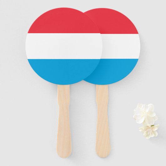 Éventail Drapeau Luxembourg (Devant et derrière)