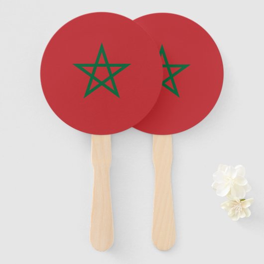 Éventail Drapeau Maroc (Devant et derrière)