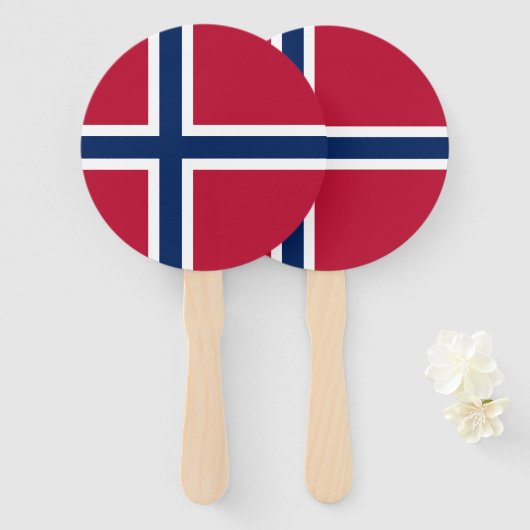 Éventail Drapeau norvégien (Devant et derrière)