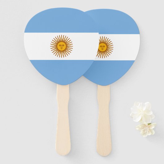 Éventail Drapeau patriotique argentin (Devant et derrière)