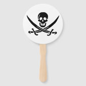 Éventail Drapeau pirate crâne épées croisées (Dos)