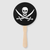 Éventail Drapeau pirate crâne épées croisées (Dos)