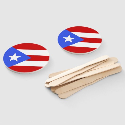 Éventail Drapeau Porto Rico (Non-assemblé)