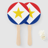 Éventail Drapeau Saba (Devant et derrière)