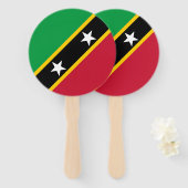 Éventail Drapeau Saint-Kitts-et-Nevis (Devant et derrière)