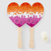 Éventail Drapeau Super bohème Bubbly Lesbian Pride Abstrait (Devant et derrière)