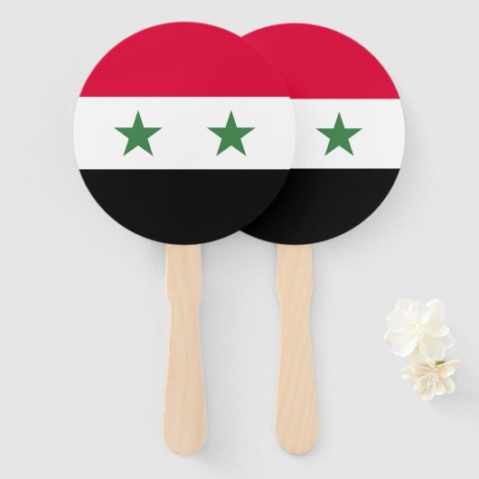Éventail Drapeau syrien (Devant et derrière)