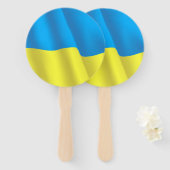Éventail Drapeau Ukraine (Devant et derrière)