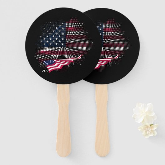 Éventail Drapeau USA (Devant et derrière)