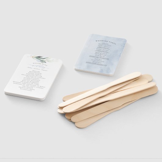 Éventail Dreamy Green Dusty Blue Wedding Programme (Non-assemblé)