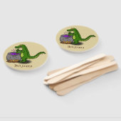 Éventail Drôle alligator vert cuisine dessin animé (Non-assemblé)