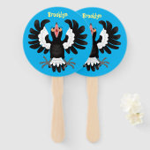 Éventail Drôle dessin animé de Magpie australienne (Devant et derrière)