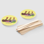 Éventail Drôle dessin animé de poulets de tricot (Non-assemblé)