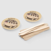 Éventail Drôle dessin de grenouille à pluie dans le désert (Non-assemblé)