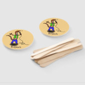 Éventail Drôle lézard chantant avec bande dessinée de micro (Non-assemblé)