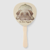 Éventail drôle mignon carlin agitant photo avec slogan amus (Dos)