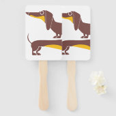 Éventail Drôle mignon dachshund pour parent chien long (Devant et derrière)