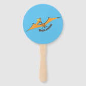 Éventail Drôle mignon dessin animé de pterodactyle volant o (Dos)