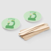 Éventail Drôle serpent vert avec caricature maraca (Non-assemblé)