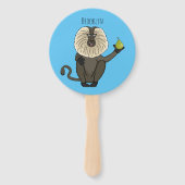 Éventail Drôle singe-singe macaque à queue de lion (Devant)