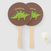 Éventail Drôle stegosaurus dinosaure dessin animé (Devant et derrière)