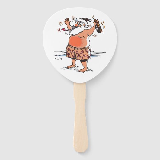 Éventail Drunk Santa paddle hand fans (Devant)