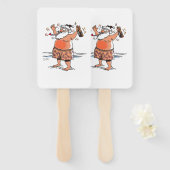 Éventail Drunk Santa rectangle hand fans (Devant et derrière)