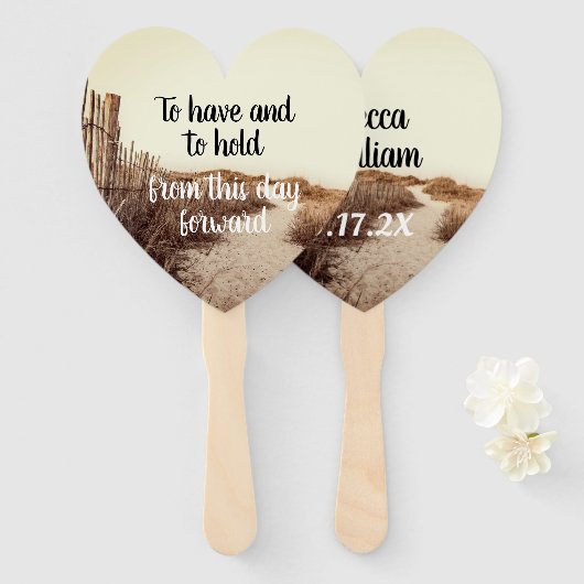 Éventail Dunes de mer pour avoir et tenir des fans Mariages (Devant et derrière)