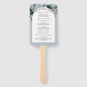 Éventail Dusty Blue Boho Arch Greenery Programme de ventila (Dos)