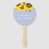 Éventail Dusty Blue Boho Baby shower de tournesol jaune (Devant)