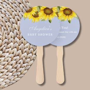 Éventail Dusty Blue Boho Baby shower de tournesol jaune