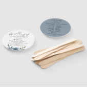 Éventail Dusty Blue Botanical Wedding Programme (Non-assemblé)