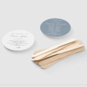 Éventail Dusty Blue Botanical Wedding Programme Ventilateur (Non-assemblé)