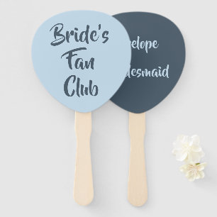 Éventail Dusty Blue Bride's Fan Club Bridesmaid Nom