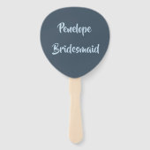 Éventail Dusty Blue Bride's Fan Club Bridesmaid Nom (Dos)