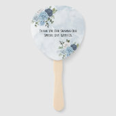 Éventail Dusty Blue Chic Aquarelle Rustic Florals Mariage (Dos)