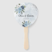 Éventail Dusty Blue Chic Aquarelle Rustic Florals Mariage (Devant)