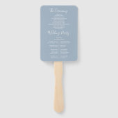 Éventail Dusty Blue Chinoiserie Floral Wedding Programme (Dos)