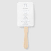 Éventail Dusty Blue Crest Monogramme Programme de mariage (Devant)