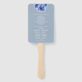 Éventail Dusty Blue Elegant Floral Wedding Programme (Dos)