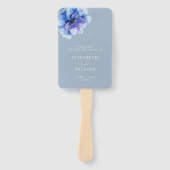 Éventail Dusty Blue Elegant Floral Wedding Programme (Devant)