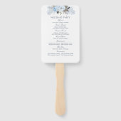 Éventail Dusty Blue Elegant Floral Wedding Programme (Dos)