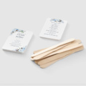 Éventail Dusty Blue Elegant Floral Wedding Programme (Non-assemblé)