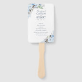 Éventail Dusty Blue Elegant Floral Wedding Programme (Devant)