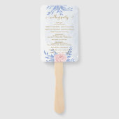 Éventail Dusty Blue Élégant Rose Floral programmes de maria (Dos)