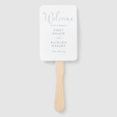 Éventail Dusty Blue Élégant Script Wedding Programme (Devant)