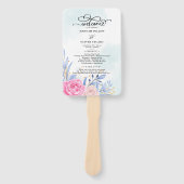 Éventail Dusty Blue Eucalyptus Rose Floral Wedding Programm (Devant)