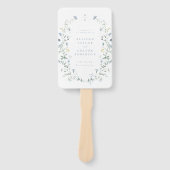 Éventail Dusty Blue Fleur sauvage Rustic Boho Wedding Progr (Devant)