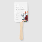 Éventail Dusty Blue Fleur sauvage Wedding Programme (Devant)